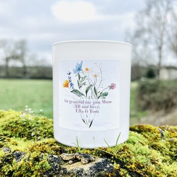 Personalised Floral Message Handmade Soy Candle Gift, 3 of 8
