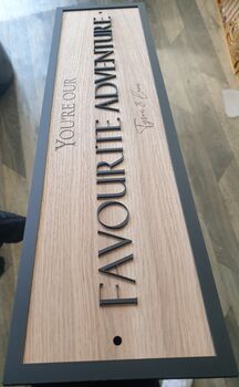 Wooden Our Favourite Adventure Wall Sign, 2 of 4