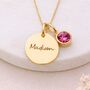 Personalised Gold Plated Sterling Silver October Birthstone Tourmaline Pendant Necklace, thumbnail 1 of 10
