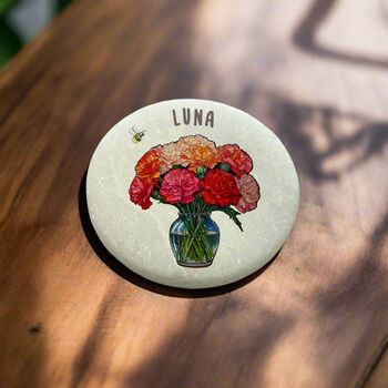 Carnations Birth Flower Marble January, 2 of 3