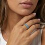 Women's Thick Stacking Ring With Turquoise Blue Stones, thumbnail 1 of 3