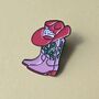 Pink Cowboy Boots Enamel Pin Badge, thumbnail 1 of 6