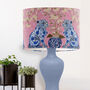 Chinoiserie Leopard Twins On Pink Lampshade, thumbnail 1 of 5