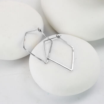 Diamond Hoop Earrings In Sterling Silver, 3 of 4