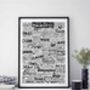 Manchester Music Scene Typography Print, thumbnail 7 of 12