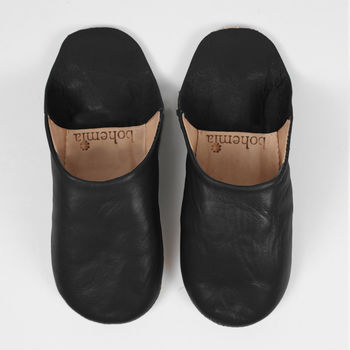 Women's Basic Moroccan Leather Slippers By Bohemia | notonthehighstreet.com