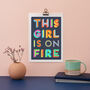 This Girl Is On Fire Feminist Giclee Print, thumbnail 2 of 4