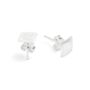 Irina Sterling Silver Textured Square Studs, thumbnail 2 of 2