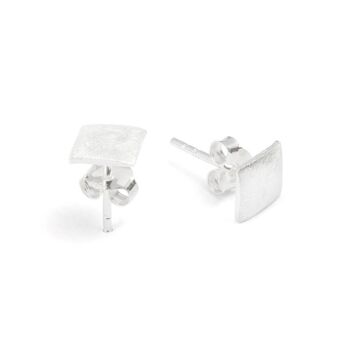 Irina Sterling Silver Textured Square Studs, 2 of 2