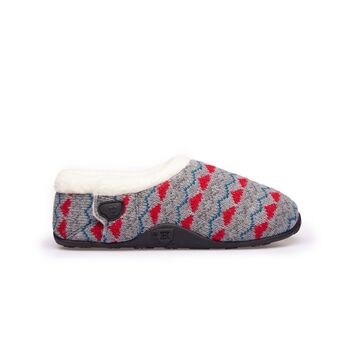Sadie Grey Knit Red Heart Women's Slippers Indoor/Garden Shoes, 3 of 9