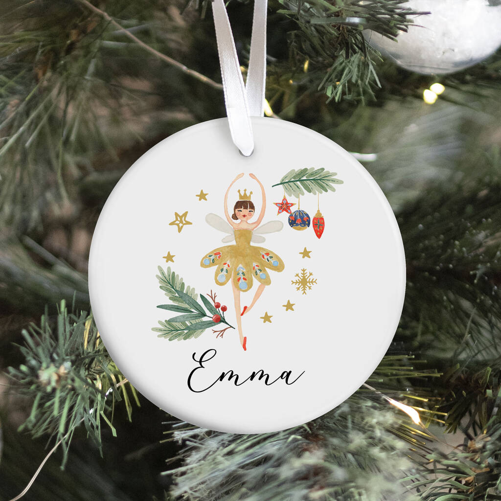 Nutcracker Or Ballerina Christmas Ornament Gift With Name, 1 of 7