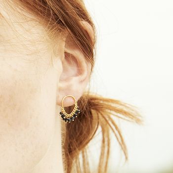 Sapphire Loop Stud Earrings, 2 of 4