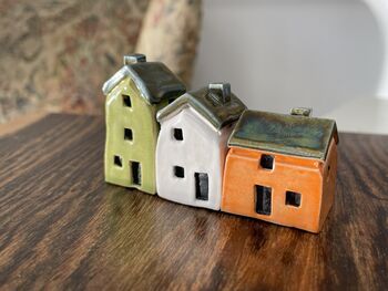 Pick Three Colorful Handcrafted Mini Ceramic Houses, 7 of 11