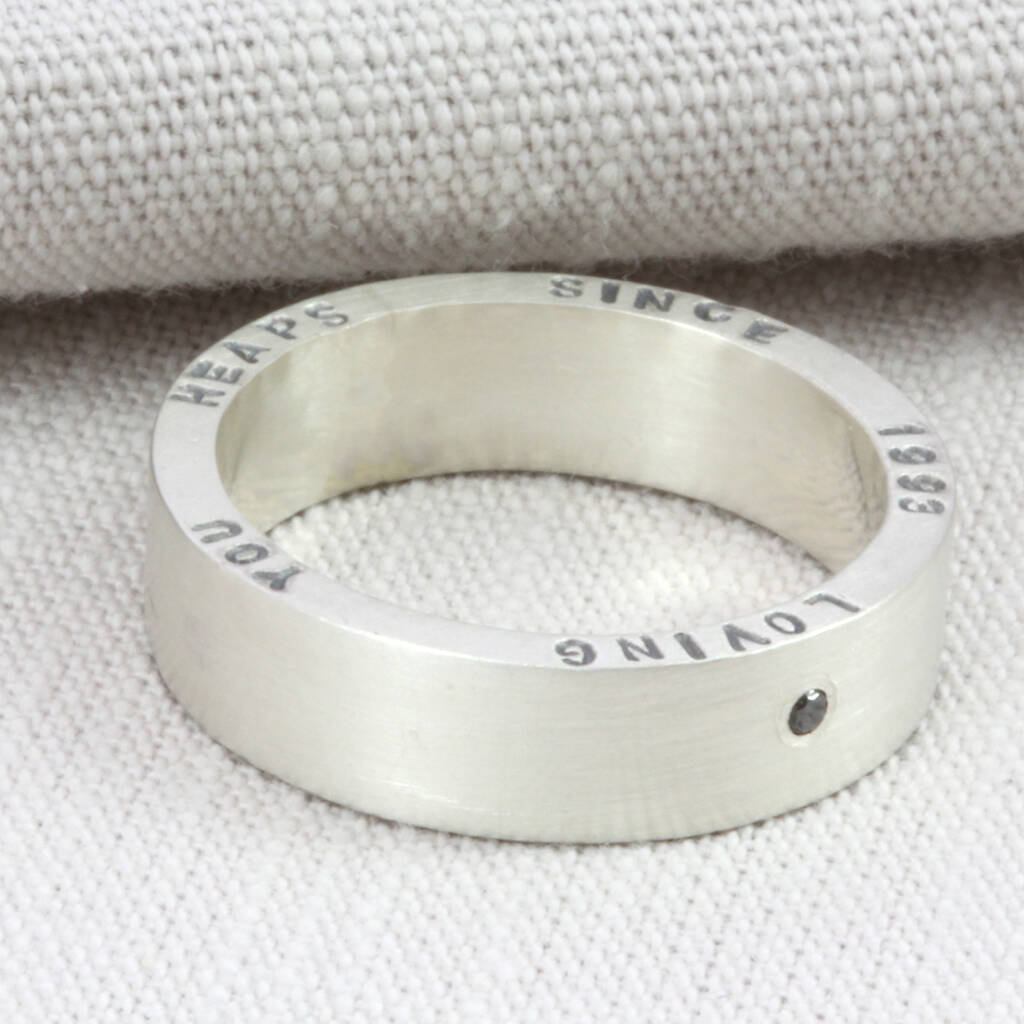 Personalised Silver Narrative Ring With/Out Diamond, 1 of 9