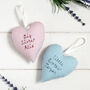 Personalised Hanging Heart New Baby Girl / Boy Gift, thumbnail 2 of 12