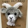 Old Goat Funny Crochet Birthday Card Handmade, thumbnail 4 of 6
