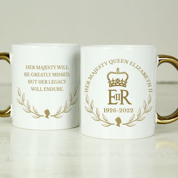 Personalised Queen Memorial Gold Handle Mug, 2 of 5