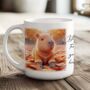 Personalised Autumn Capybara Playing In Leaves Mug, thumbnail 1 of 2