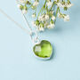 Healing Peridot Heart Gemstone Sterling Silver Necklace, thumbnail 2 of 10
