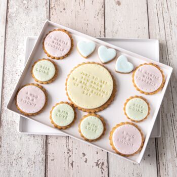 Personalised Thinking Of You Iced Biscuits Box Of 12, 2 of 4
