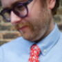 Mens Bold Red Ditsy Floral Slim Style Tie, thumbnail 4 of 9