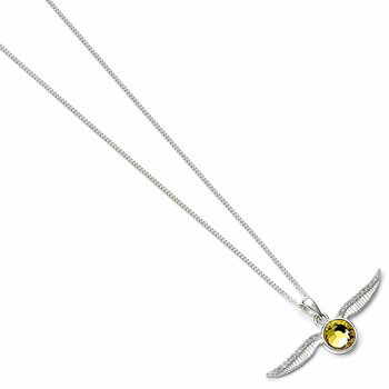 Harry Potter Sterling Silver Golden Snitch Necklace With Crystals, 4 of 7