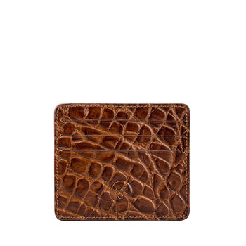 Handmade Small Leather Card Holder. 'The Marco Croco', 4 of 9