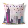 New York Travel Themed Cushion, thumbnail 2 of 2