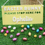 Easter Bunny Please Stop Here Personalised Sign, thumbnail 5 of 5