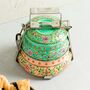 Two Tier Tiffin Box / Hand Painted Dabba Indian Style, thumbnail 1 of 4