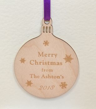 Wooden Bauble Christmas Card, 2 of 2