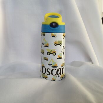 Construction Vehicle Personalised Kids Water Bottle, 4 of 8