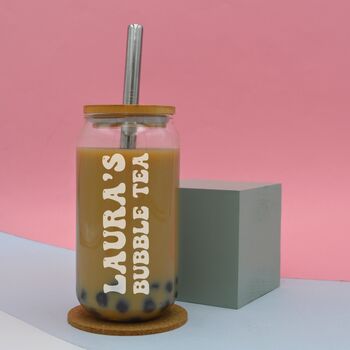 Personalised Name Iced Coffee/Bubble Tea Cup With Straw, 5 of 5