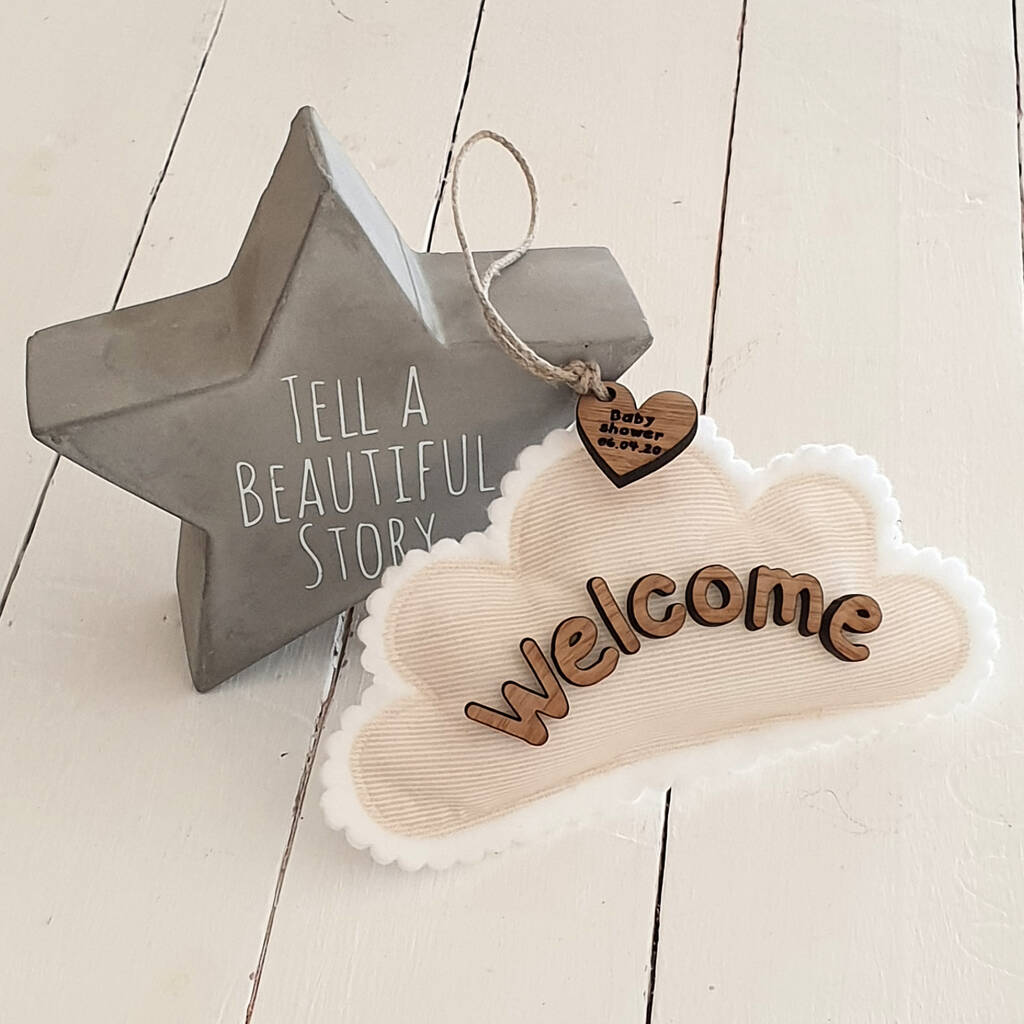 Personalised Baby Reveal Cloud Gift By Little Foundry