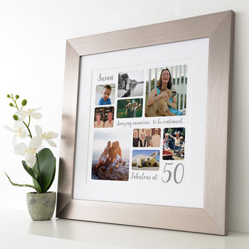 Personalised 50th Birthday Square Photo Collage, 6 of 11