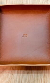 Personalised Rectangle Tan Leather Desk Tray, 9 of 12
