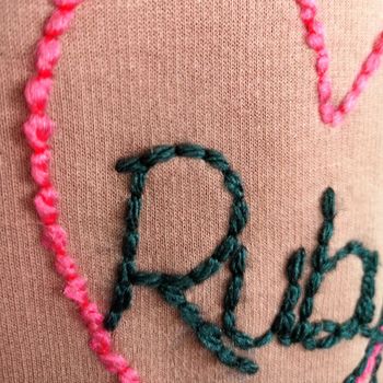 Pet Name Hand Embroidered Pink Sweatshirt, 2 of 4