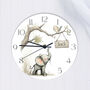 Jungle Themed Nursery Clock With Baby Elephant, thumbnail 6 of 6
