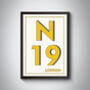 N19 Holloway, Tufnell Park London Postcode Print, thumbnail 3 of 11