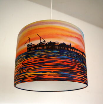 Sunset Art Panoramic Print Of Painting Lampshade, 2 of 9