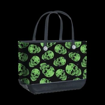 New! Halloween Crocbagg Tote Designs, Pumpkin, Skulls, Ghosts, Grinch, 4 of 6
