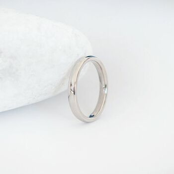 Personalised 18ct White Gold 3mm Wedding Ring Band, 5 of 9