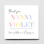 Thank You Nanny /Mother's Day Personalised Card, thumbnail 1 of 4
