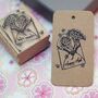 Floral Happy Mail Rubber Stamp, thumbnail 1 of 3