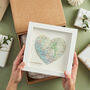 Personalised Map Location Heart Wedding Print Gift, thumbnail 8 of 12