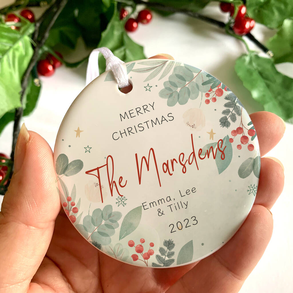 Personalised Family Christmas Tree Bauble, 1 of 2