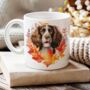 Personalised Dog Mug Welsh Springer Spaniel In An Autumn Wreath, thumbnail 1 of 2
