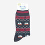 Fair Isle Christmas Pudding Men's Bamboo Socks Black Red, thumbnail 2 of 4