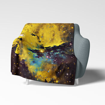 Space Fleece Blanket Pacman Nebula Yellow, 2 of 10