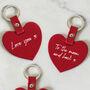 Special Message Heart Leather Keyring, thumbnail 1 of 4